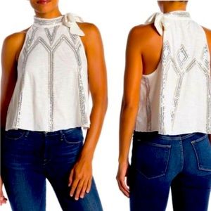 Free people sequin halter top